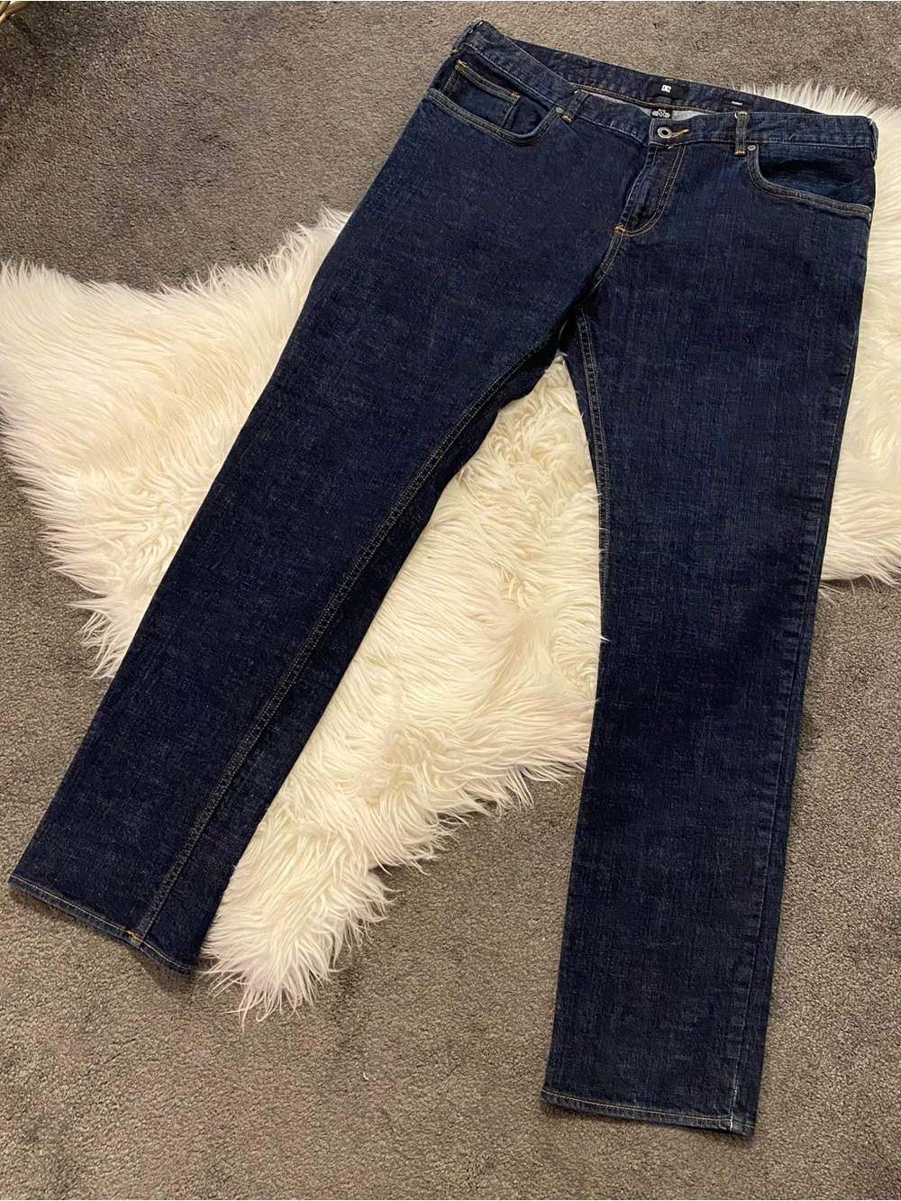 DC Men's Straight Jeans in Dark Blue Denim